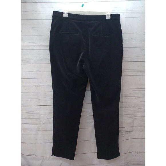 Ann Taylor Black Velvet Pants Trousers Ankle Stretch Sz 8 - Picture 2 of 6